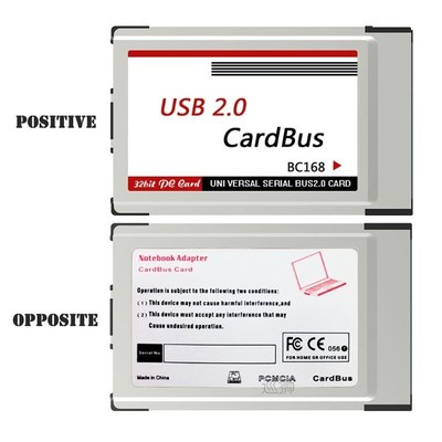 Laptop PCMCIA to USB 2.0 CardBus Converter 2 Ports PCI Expre