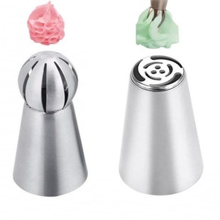 2pc/set Tulip Flower Stainless Steel Russian Nozzle Ball Ici