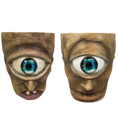 Cyclops Flower Jar Pot Western Mythological Figures Resin Ch