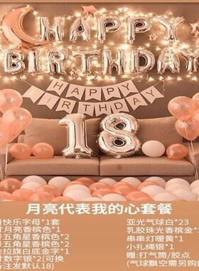 Female asure birthday decoration scene simple male