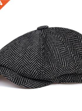 Fashion Wool Newsboy Caps Mens Herringbone Flat Caps Women M