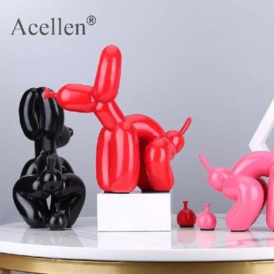 Animals Figurine Resin Cute Squat Poop Balloon Dog Shape