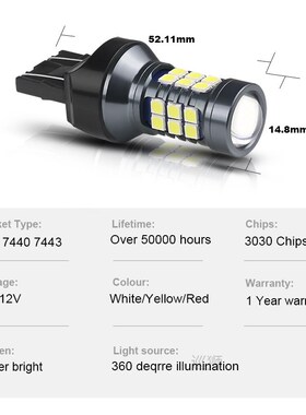 2x T20 LED 7440 WY21W W21W Led Bulbs 7443 W21/5W Led T20 Sup