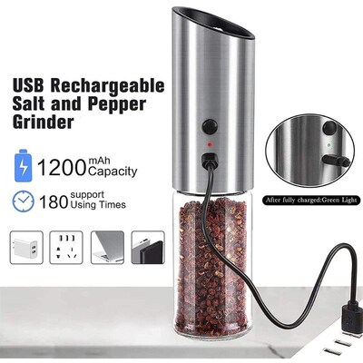 Electric Salt and Pepper Grinder Set USB Rechargeable Eletri
