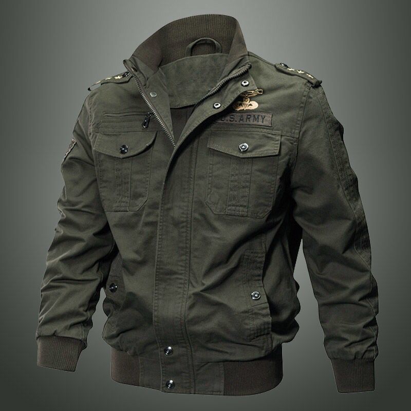 Spring and autumn military jacket male cotton water wash col