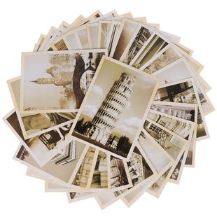 Building Vintage Landscape Pictu Photo Travel 32pcs Postcard