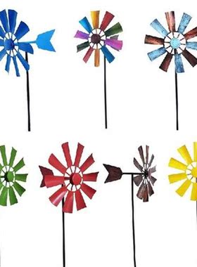 85LA Wrought Iron Rotating Windmill Metal Wind Spinner