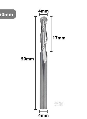 2 Flute Ball Nose End Mill 4/6mm Shank CNC Router Bit Carbid