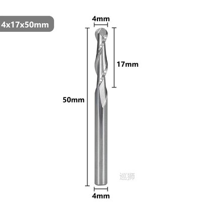 2 Flute Ball Nose End Mill 4/6mm Shank CNC Router Bit Carbid