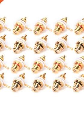 20Pcs Gold Plated RCA Terminal Jack Plug Female Socket Chass