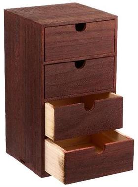 Wooden Storage Drawer Box Organizer Wood Desktop Drawers