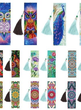 5D DIY Special Shaped Diamond Painting Leather Bookmark Diam