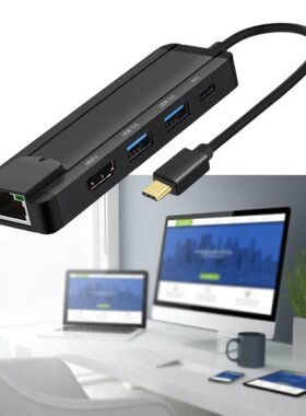 Powered USB C Hub USB3.0 High-speed Transmission 5-port Hub