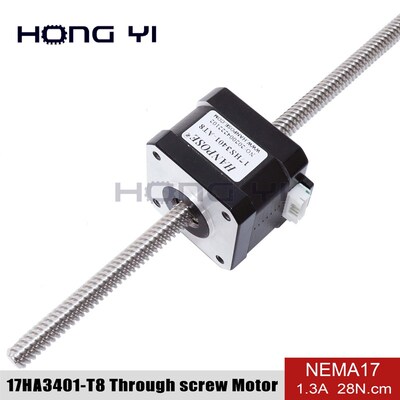 NEMA17 through-screw stepper motor 17HA3401-8*8 300MM 1.3A 2