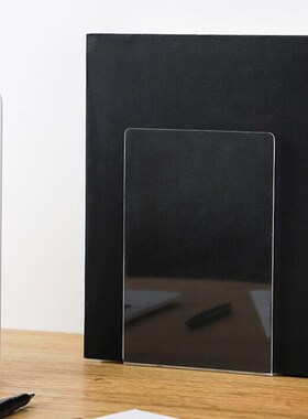 1Pc Transparent Acrylic Bookend Stand Bookshelf Desktop Deco