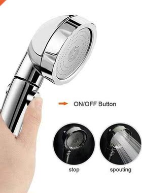 3-Function Bathroom Shower Head With Switch On/off Button Hi