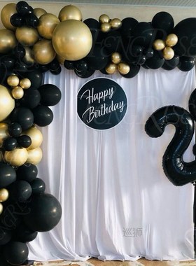 121pcs Balloon Garland Arch Kit Black Gold Confetti Latex Ba