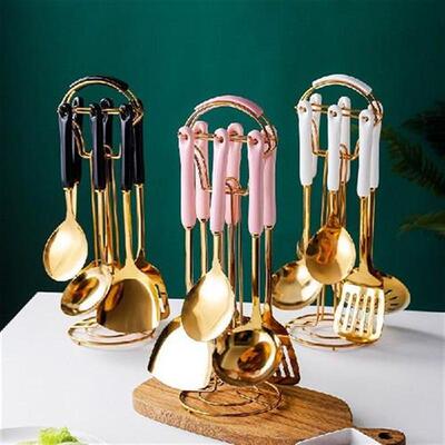 7pcs Set Cooking Utensils Stainless Steel Cookware Set Non