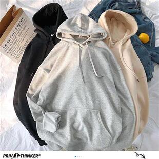 Privathinker Womans Sweatshirts Solid 12 Colors Korean Fema