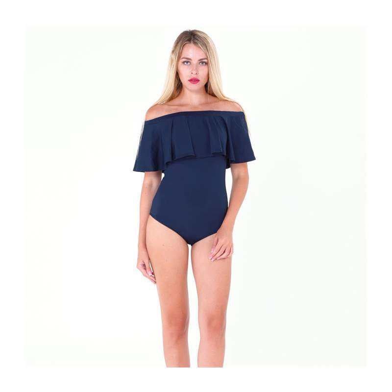 Summer Ruffles Off Shoulder Bodysuit Women Black Red Combina