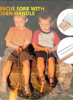 Wooden Pointer Stick BBQ handle steel 8color barbecue