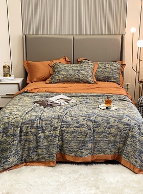 Nordic Style Splash Ink Pattern Summer Quilts Bedspread