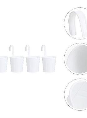 4 Pcs Tin Hook Flower Pot Pot Plants Indoor Fence Flower