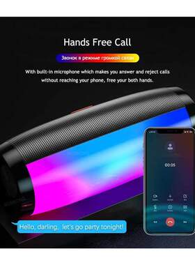 LED Bluetooth Speaker Portable FM Radio Wireless Bass Subwoo