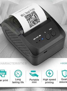 ZJ-5809 Printer, 58mm Mini Portable Bluetooth Thermal Printe