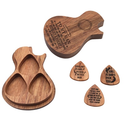 3Pcs Wood Guitar Pick Acoustic Electric Bass Plectrum Media