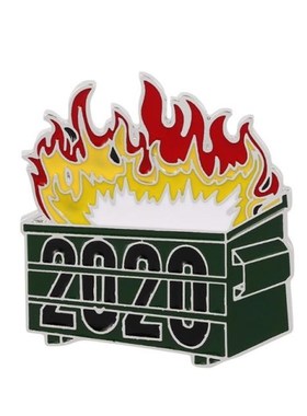 Flame Brooch 2020 Dumpster Fire Trash Can Flame Brooch Metal