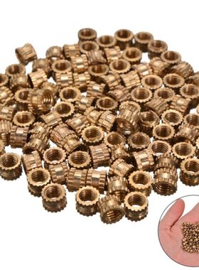 100pcs Brass Threaded Round Metal Knurl Insert Nuts Kit Dura