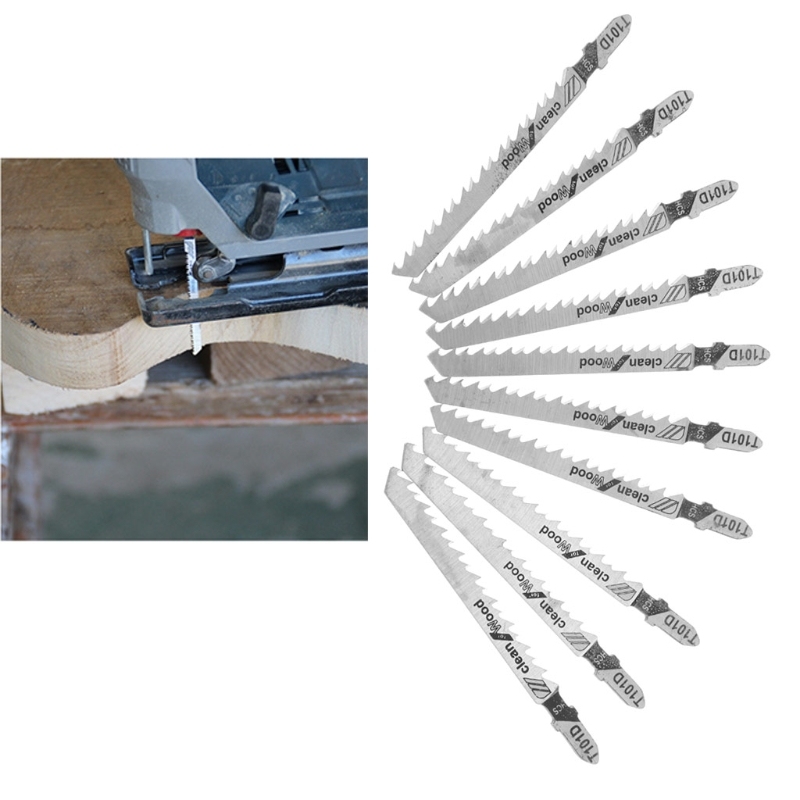 10 Pcs T101D 100mm HCS Jig Saw Blades Clean Cutting For
