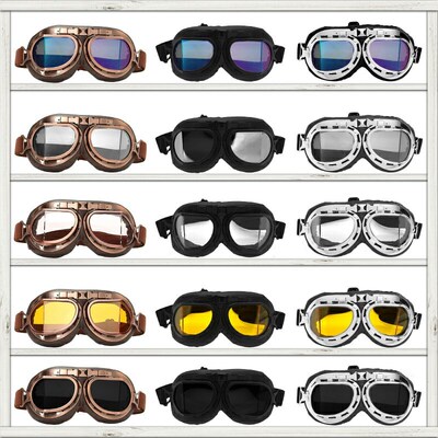 Motorcycle Glasses Retro Helmet Pilot Goggles Motorbike