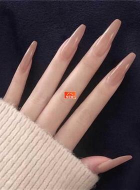 24PCS/Box Artificial Nails With Glue Milky White Pink Gradie