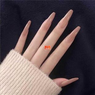 24PCS/Box Artificial Nails With Glue Milky White Pink Gradie