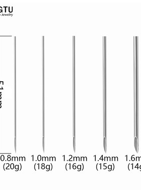 5pcs/lot Steel Needle Piercing Tattoo Needles Lot Nose Lip