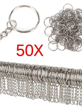 Silver Plated Metal Blank Keyring Keychain Split Ring Keyfob
