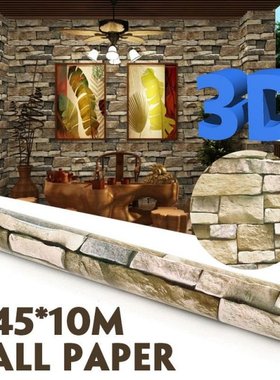 10M PVC Self Adhesive Wall Sticker Brick Stone Wallpapers Ho