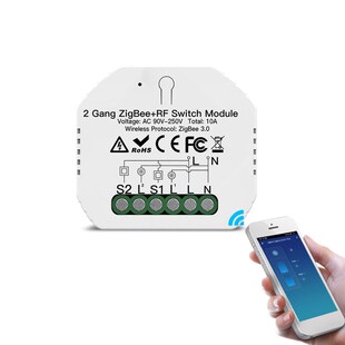 Smart Remote WiFi Switch Tuya ZigBee 3.0 Relay Module 2 Gang