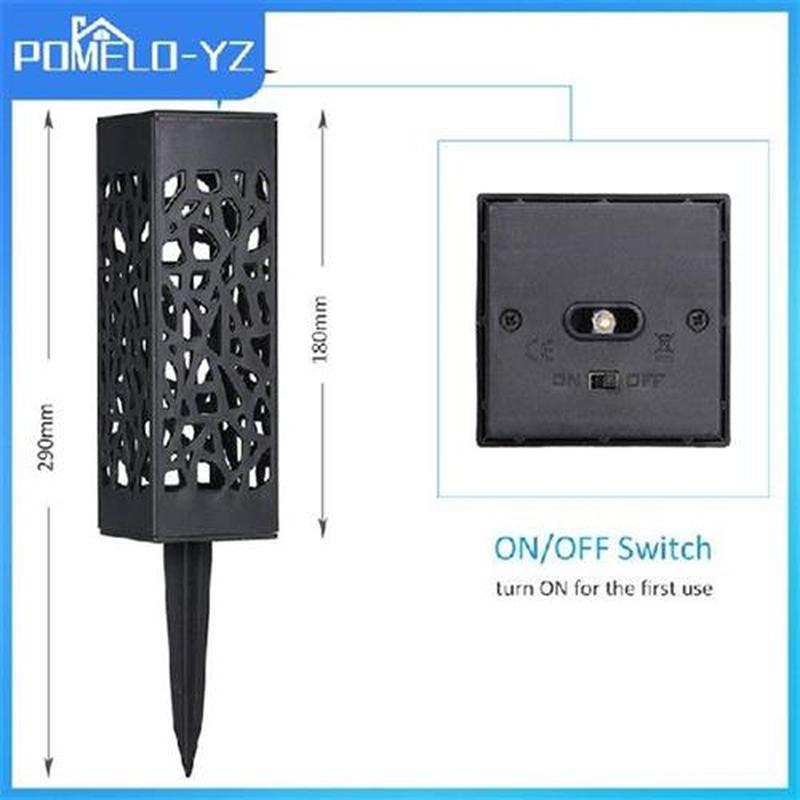 Automatic Charging Lighting Lawn Lamp Black Garden