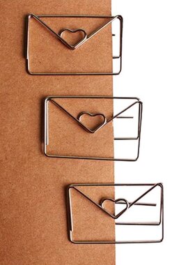 Cute Heart Shape Metal Paper Bookmark Clip Coating Rose Gold