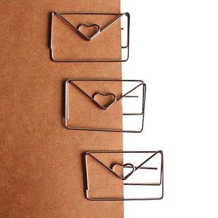 Cute Heart Shape Metal Paper Bookmark Clip Coating Rose Gold