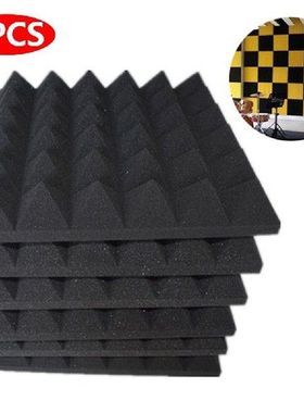 6pcs Soundproofing Foam Sound Absorption Pyramid Studio