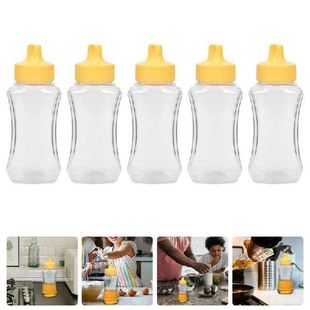 5pcs Squeeze Condiment Bottles Salad Sauce Dispenser