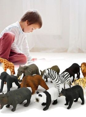 12 Pcs Wild Animals Figurines Realistic Plastics Animals