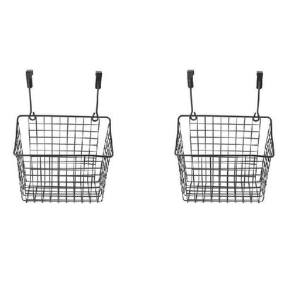 2Pcs Grid Storage Baskets With Hooks, Storage Racks On