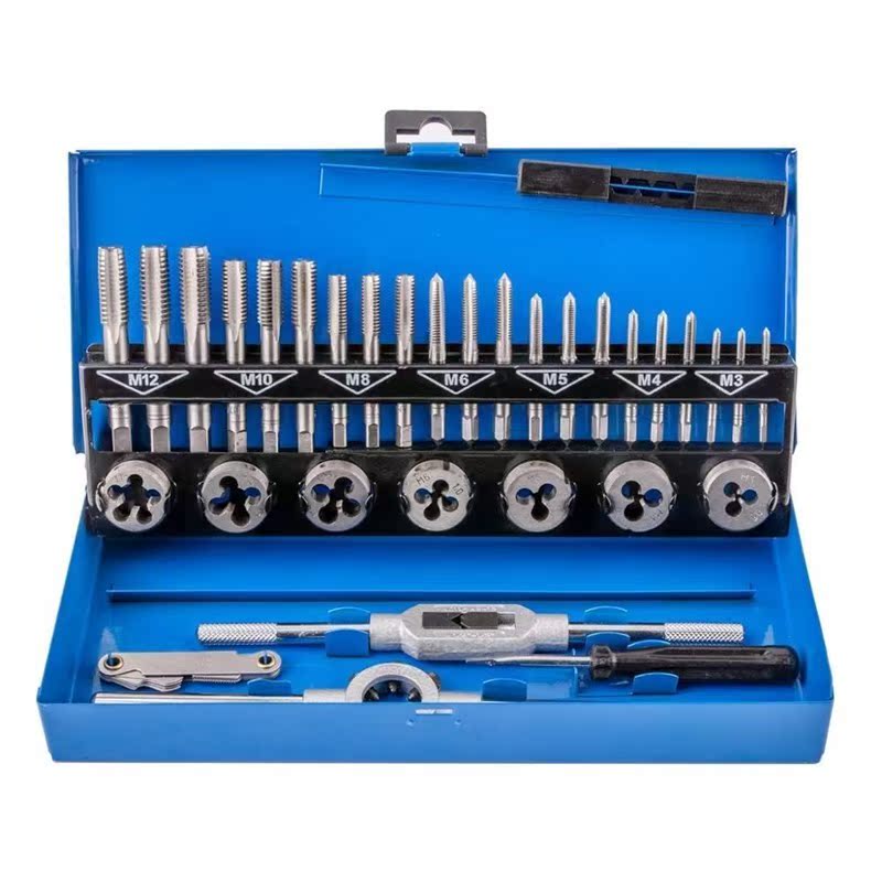 /32 Pieces Tungsten Alloy Steel Metric Tap and Dies Set Scre