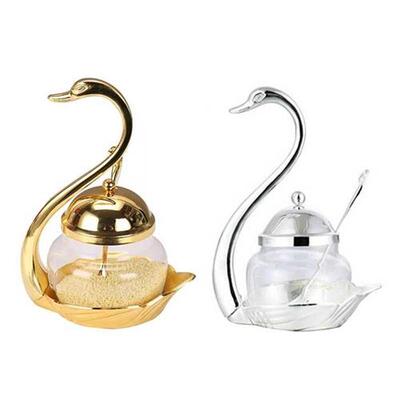 alloy Condiment Pot Seasoning Container Spice Glass Jar Salt