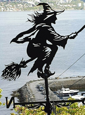 Witch Weathervane Weather Vane Wind Direction Indicator Outd
